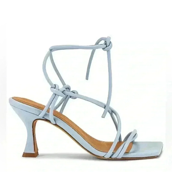 Toral Shoes - TORAL Knotted Heel In Baby Blue Size 8